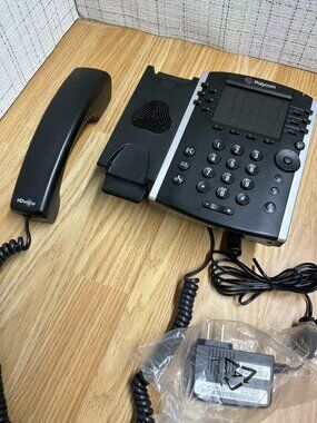 Polycom VVX 410 12-Line HD Voice Business IP VoIP Phone w/ Handset & Power Adapt